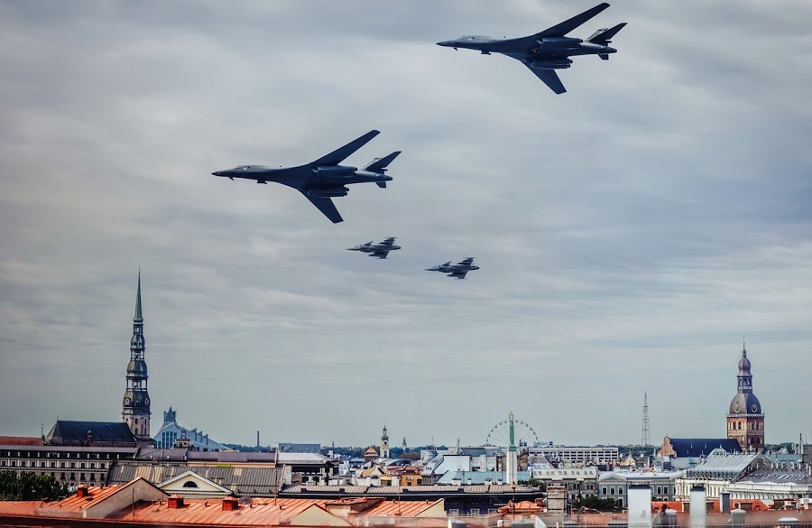 U.S.-B-1B-Lancer-strategic-bombers-and-Allied-Gripens-fly-over-Riga-to-showcase-NATOs-unity-and-readiness.jpg